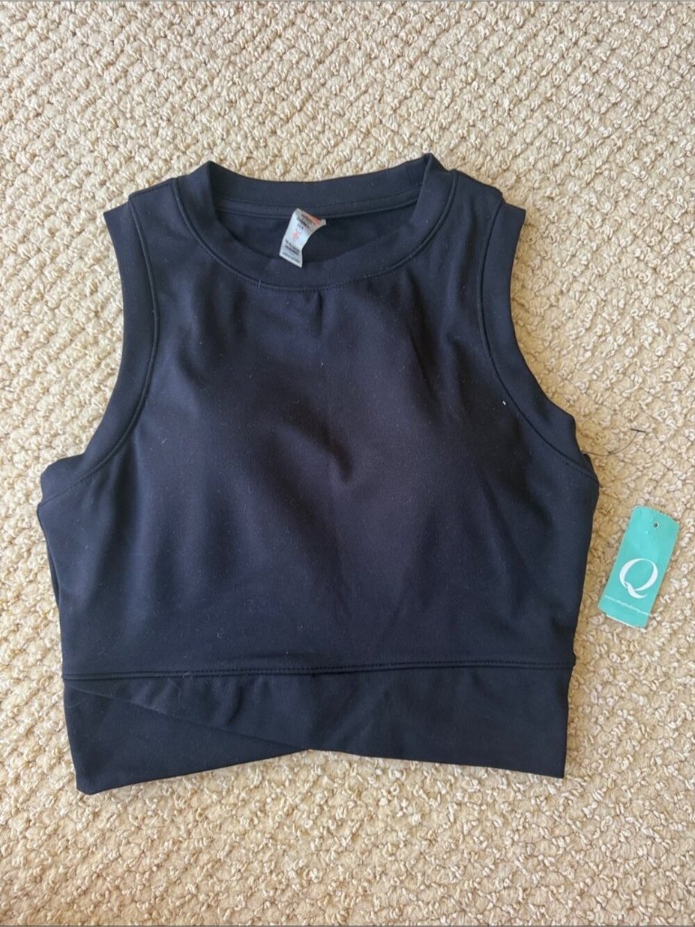 Black Cropped Athletic Tank size S